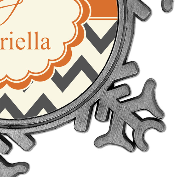 Swirls, Floral & Chevron Vintage Snowflake - Detail