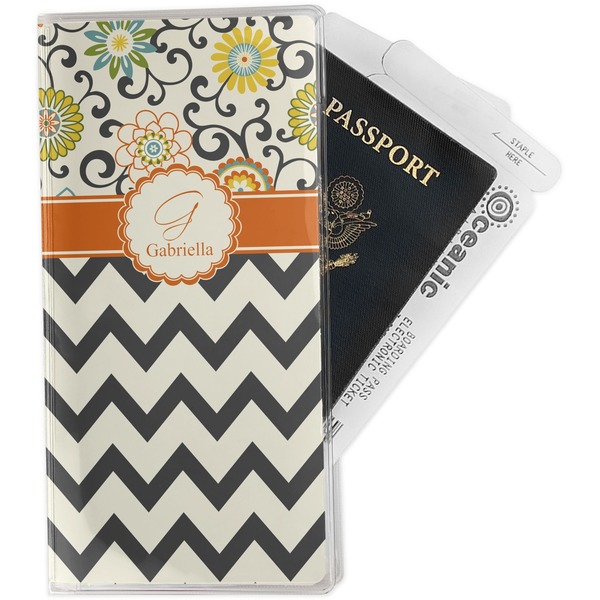 Custom Swirls, Floral & Chevron Travel Document Holder
