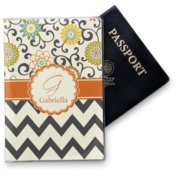 Swirls, Floral & Chevron Vinyl Passport Holder (Personalized)