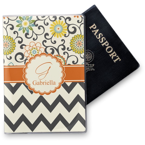 Custom Swirls, Floral & Chevron Vinyl Passport Holder (Personalized)