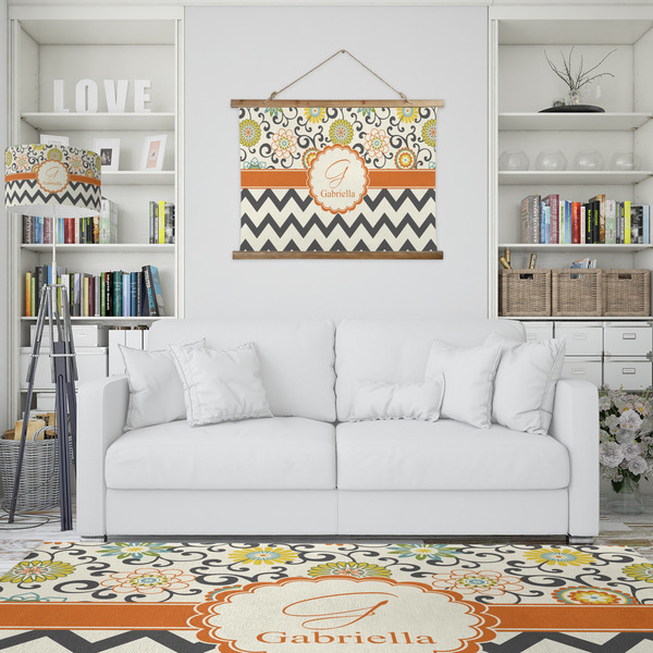 Swirls, Floral & Chevron Wall Hanging Tapestry - IN CONTEXT