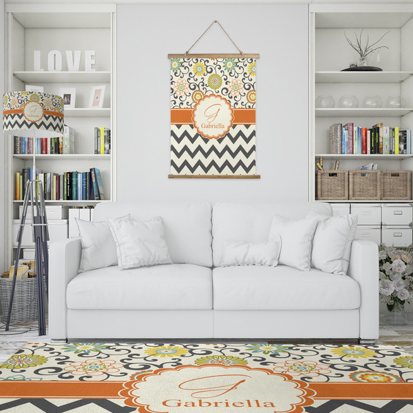 Swirls, Floral & Chevron Wall Hanging Tapestry - Portrait - IN CONTEXT