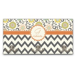 Swirls, Floral & Chevron Wall Mounted Coat Rack (Personalized)