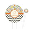 Swirls, Floral & Chevron Round Plastic Food Picks (Personalized)