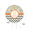 Swirls, Floral & Chevron White Plastic 6" Food Pick - Round - Single Sided - Front & Back