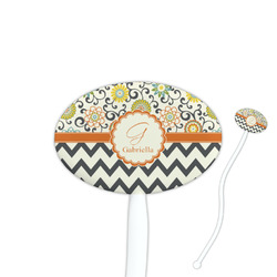 Swirls, Floral & Chevron Oval Plastic Stir Sticks (Personalized)
