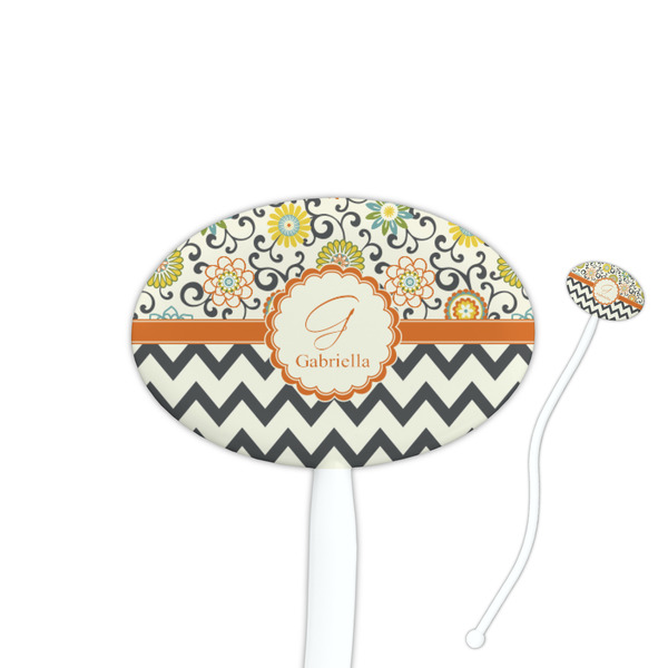 Custom Swirls, Floral & Chevron Oval Plastic Stir Sticks (Personalized)