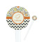 Swirls, Floral & Chevron White Plastic 7" Stir Stick - Round - Closeup
