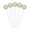 Swirls, Floral & Chevron White Plastic 7" Stir Stick - Round - Fan View