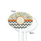Swirls, Floral & Chevron White Plastic 7" Stir Stick - Single Sided - Oval - Front & Back