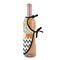 Swirls, Floral & Chevron Wine Bottle Apron - DETAIL WITH CLIP ON NECK