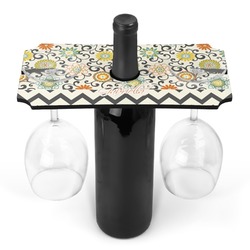 Swirls, Floral & Chevron Wine Bottle & Glass Holder (Personalized)