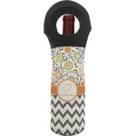 Swirls, Floral & Chevron Wine Tote Bag (Personalized)