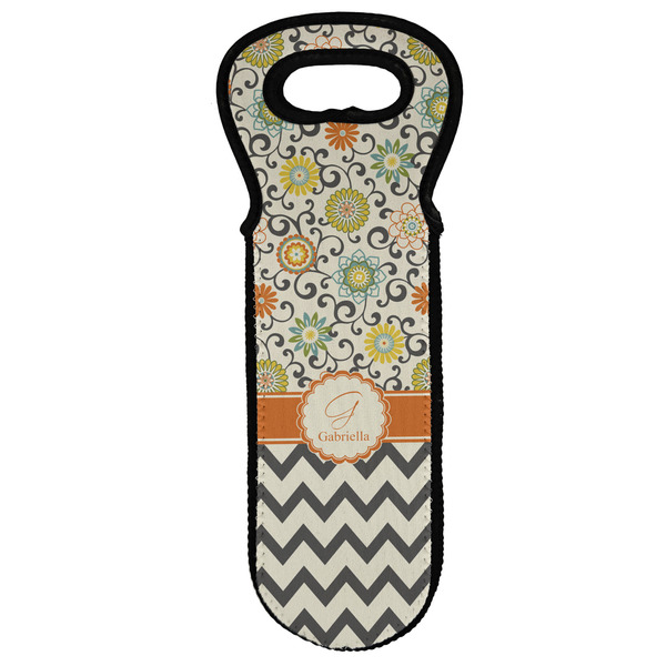 Custom Swirls, Floral & Chevron Wine Tote Bag (Personalized)