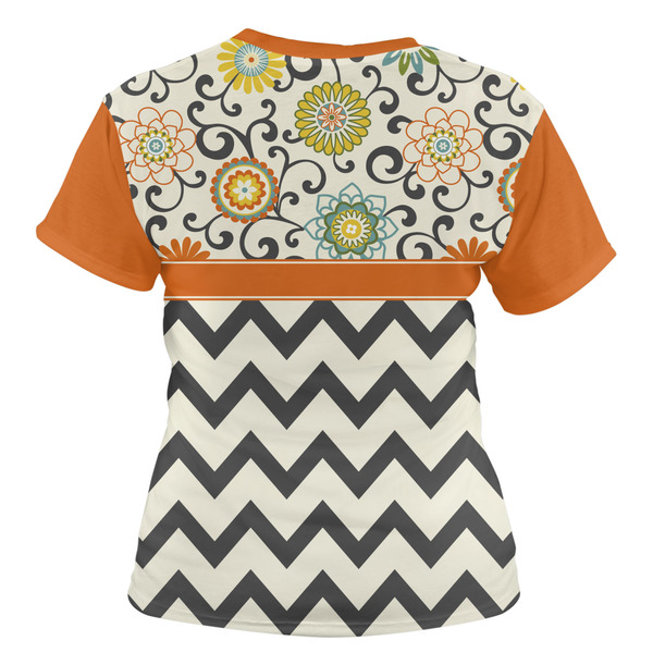 Swirls, Floral & Chevron Women's T-shirt Back