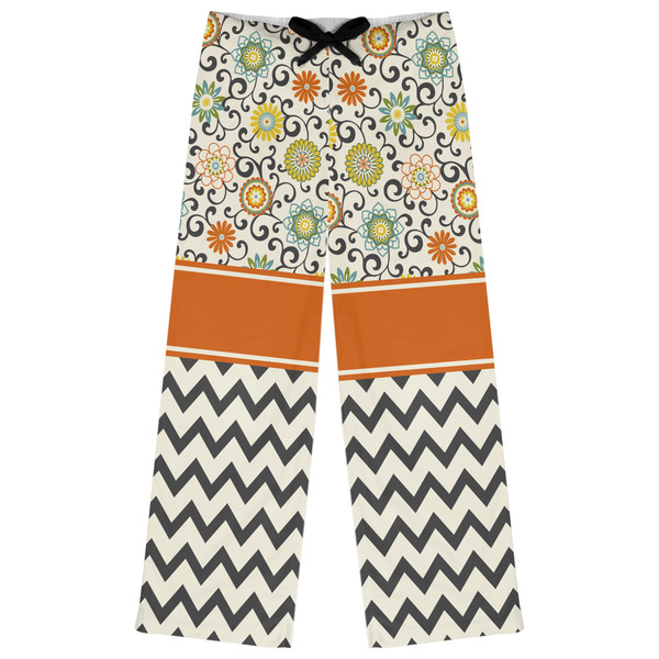 Custom Swirls, Floral & Chevron Womens Pajama Pants - XL