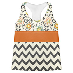 Swirls, Floral & Chevron Womens Racerback Tank Top