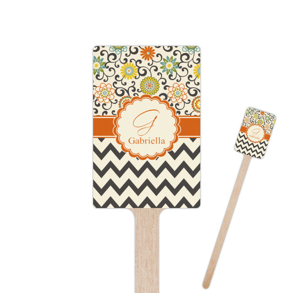 Custom Swirls, Floral & Chevron 6.25" Rectangle Wooden Stir Sticks - Double Sided (Personalized)