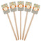 Swirls, Floral & Chevron Wooden 6.25" Stir Stick - Rectangular - Fan View