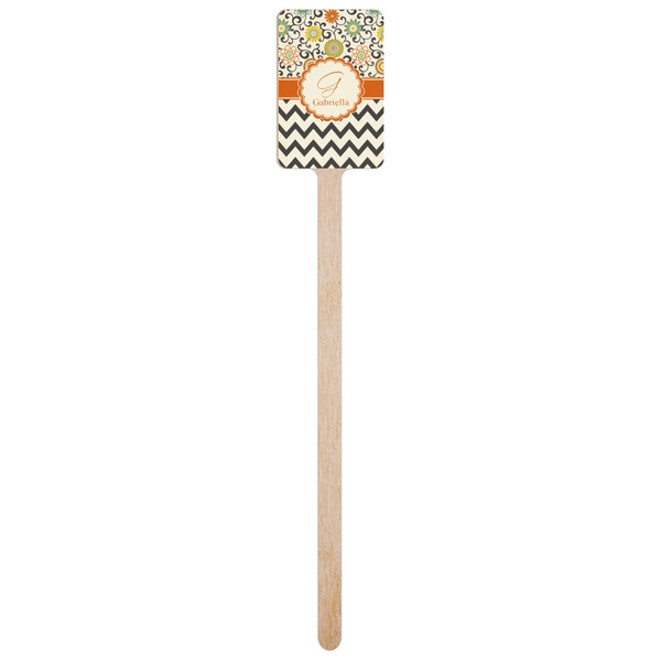 Swirls, Floral & Chevron Wooden 6.25" Stir Stick - Rectangular - Single Stick