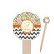 Swirls, Floral & Chevron 6" Round Wooden Food Picks - Single Sided (Personalized)