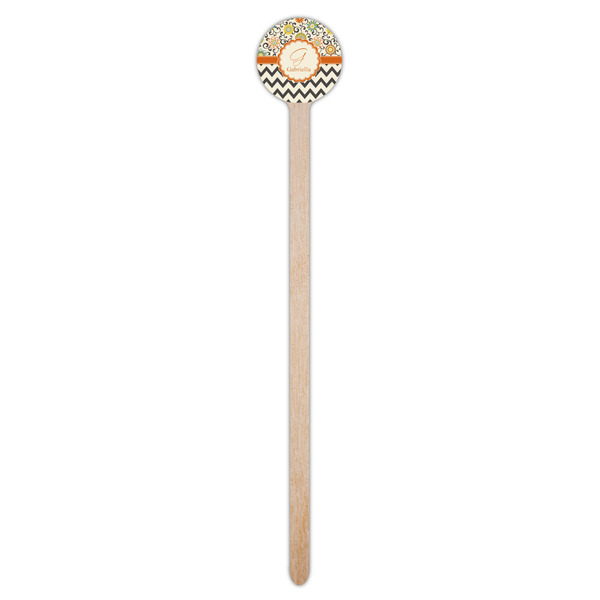 Swirls, Floral & Chevron Wooden 7.5" Stir Stick - Round - Single Stick