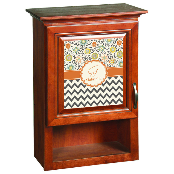 Swirls, Floral & Chevron Wooden Cabinet Decal (Medium)