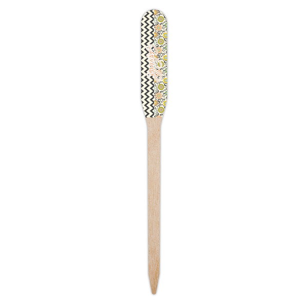 Swirls, Floral & Chevron Wooden Food Pick - Paddle - Single Pick