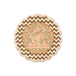 Swirls, Floral & Chevron Genuine Maple or Cherry Wood Sticker (Personalized)