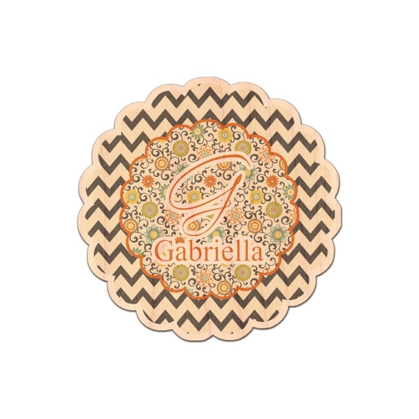 Custom Swirls, Floral & Chevron Genuine Maple or Cherry Wood Sticker (Personalized)