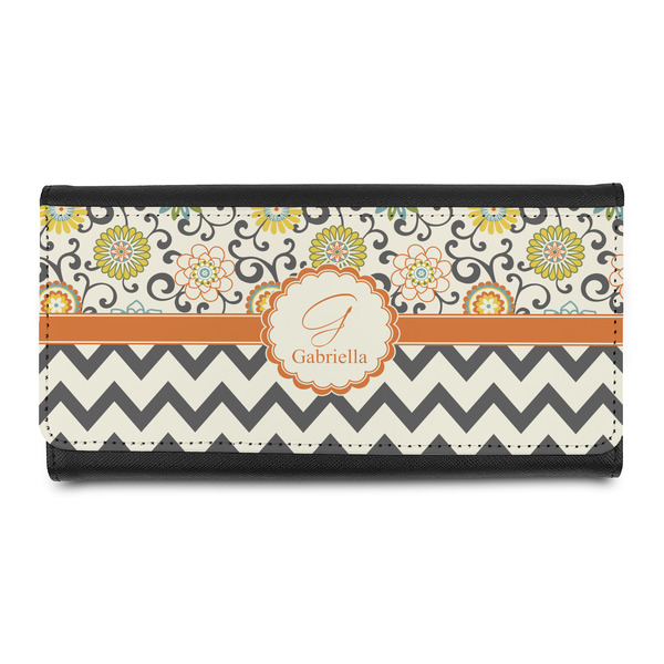 Custom Swirls, Floral & Chevron Leatherette Ladies Wallet (Personalized)