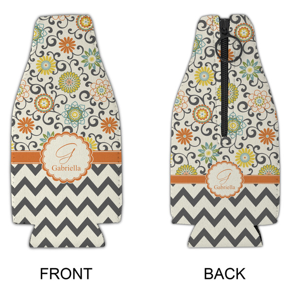 Swirls, Floral & Chevron Zipper Bottle Cooler - APPROVAL