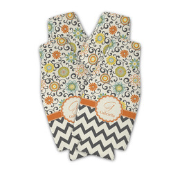 Swirls, Floral & Chevron Zipper Bottle Cooler - Set of 4 (Personalized)