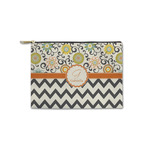 Swirls, Floral & Chevron Zipper Pouch - Small - 8.5"x6" (Personalized)