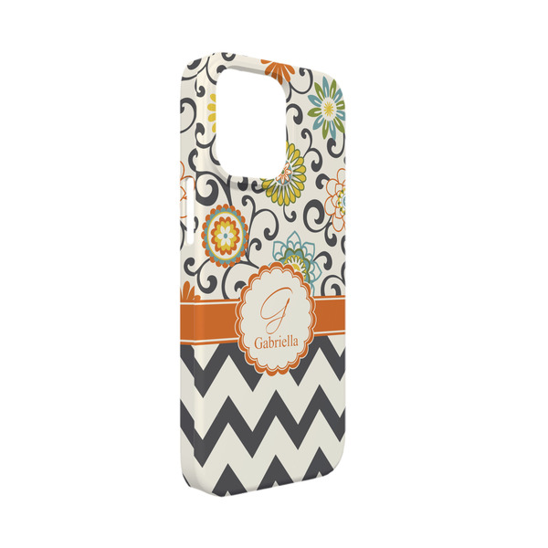 Custom Swirls, Floral & Chevron iPhone Case - Plastic - iPhone 13 Mini (Personalized)