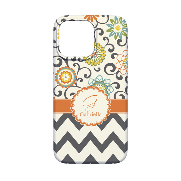 Swirls, Floral & Chevron iPhone 13 Mini Case - Back