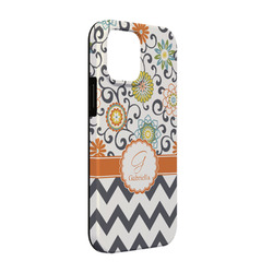 Swirls, Floral & Chevron iPhone Case - Rubber Lined - iPhone 13 Pro (Personalized)