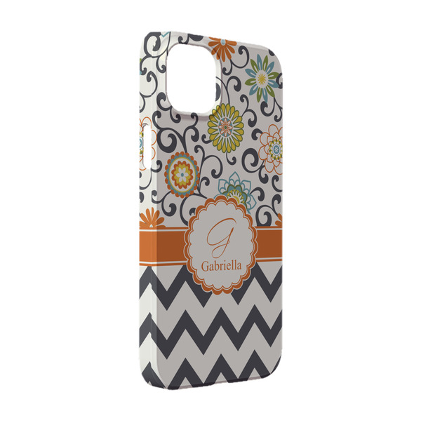 Custom Swirls, Floral & Chevron iPhone Case - Plastic - iPhone 14 (Personalized)