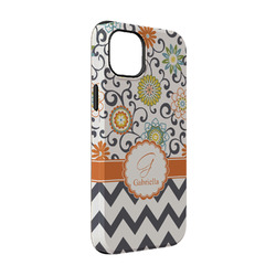 Swirls, Floral & Chevron iPhone Case - Rubber Lined - iPhone 14 Pro (Personalized)