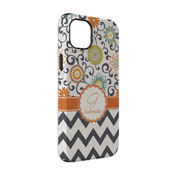 Swirls, Floral & Chevron iPhone Case - Rubber Lined - iPhone 14 (Personalized)
