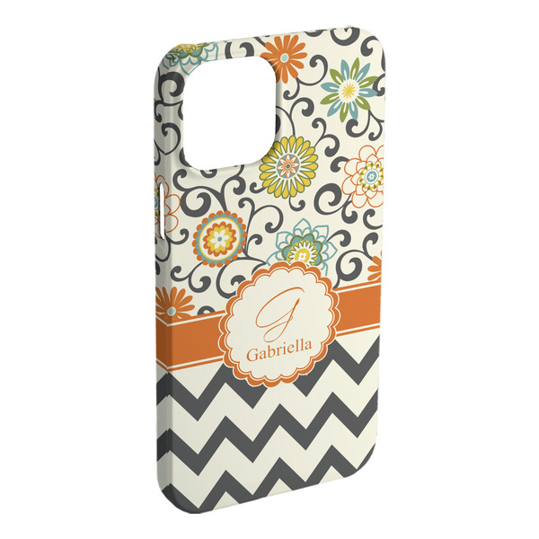 Custom Swirls, Floral & Chevron iPhone Case - Plastic - iPhone 15 Plus (Personalized)