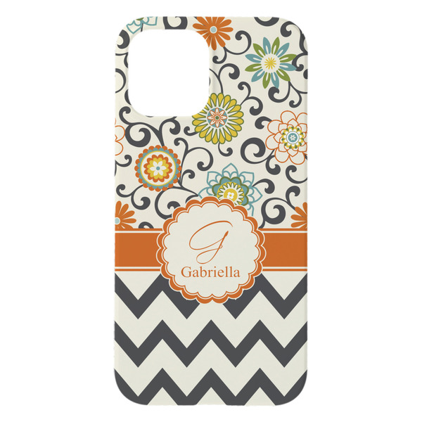Swirls, Floral & Chevron iPhone 15 Plus Case - Back