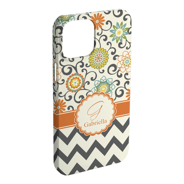 Custom Swirls, Floral & Chevron iPhone Case - Plastic - iPhone 15 Pro Max (Personalized)