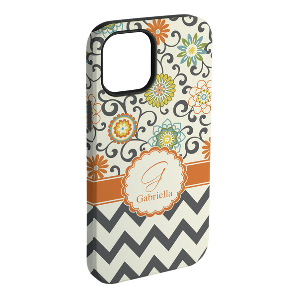 Custom Swirls, Floral & Chevron iPhone Case - Rubber Lined (Personalized)