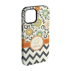 Swirls, Floral & Chevron iPhone Case - Rubber Lined - iPhone 15 Pro (Personalized)