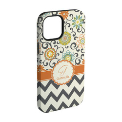 Swirls, Floral & Chevron iPhone Case - Rubber Lined - iPhone 15 (Personalized)
