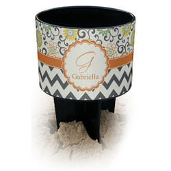 Swirls, Floral & Chevron Black Beach Spiker Drink Holder (Personalized)