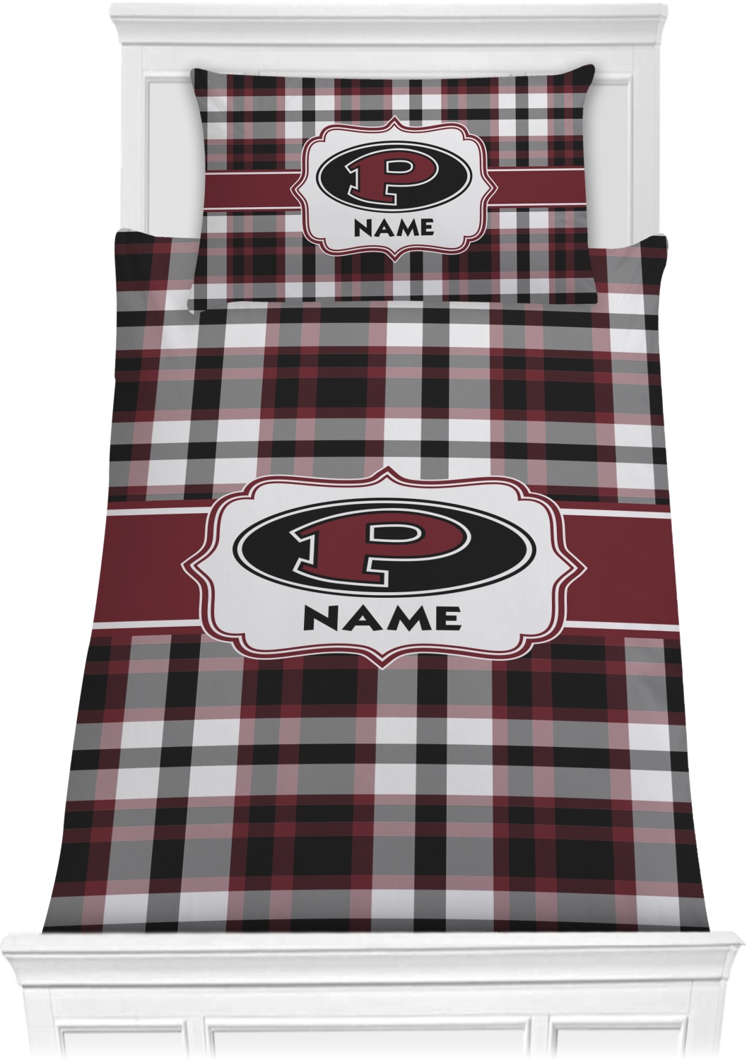 Pearland Oilers Plaid Comforter Set Twin (Personalized) YouCustomizeIt