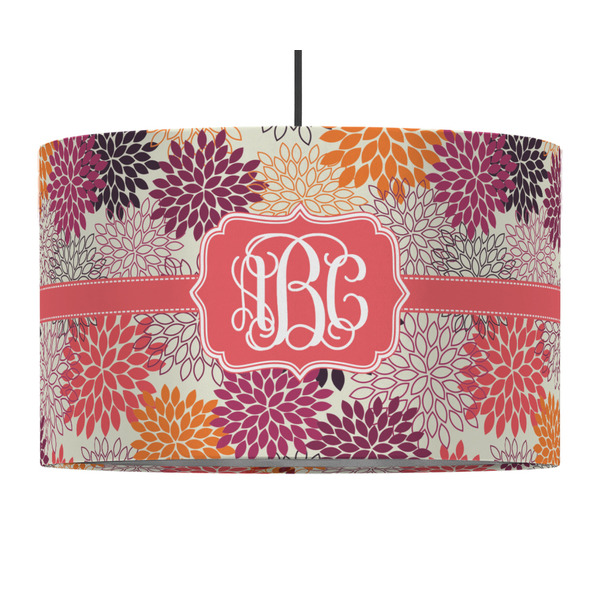 Mums Flower 12" Drum Lampshade - PENDANT (Fabric)