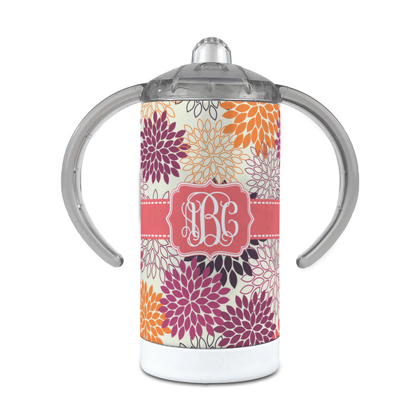Custom Mums Flower 12 oz Stainless Steel Sippy Cup (Personalized)